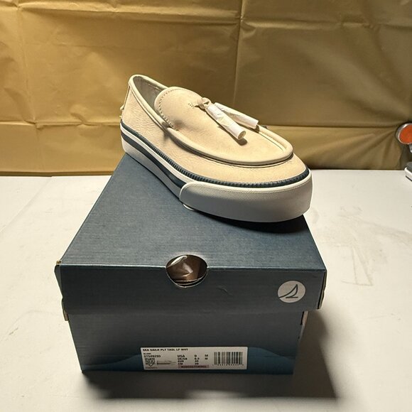 Sperry Women’s Sea Sailor Platform Shoes White Leather Size 9 NEW - Picture 6 of 12